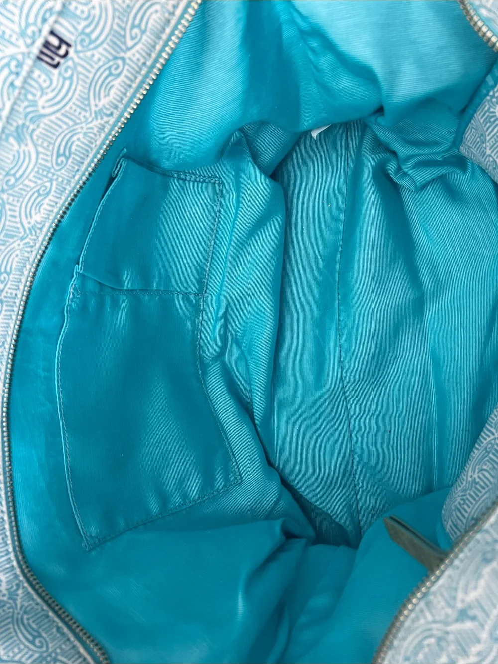 Lilly Pulitzer Shorely Blue Patterned Resort Tote with Gold Straps